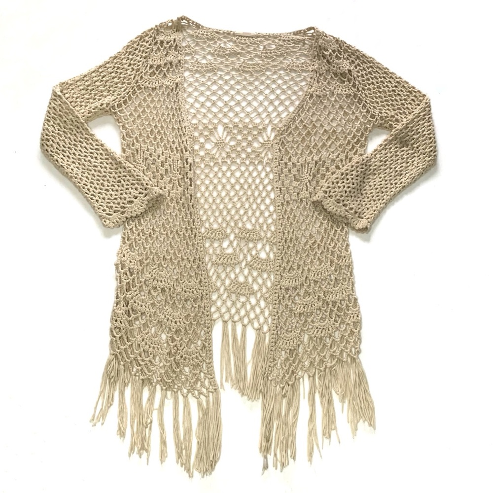Vintage Knit Crochet Cardigan